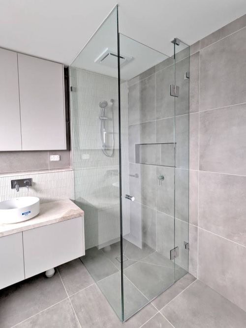 Full height frameless shower screen Melbourne