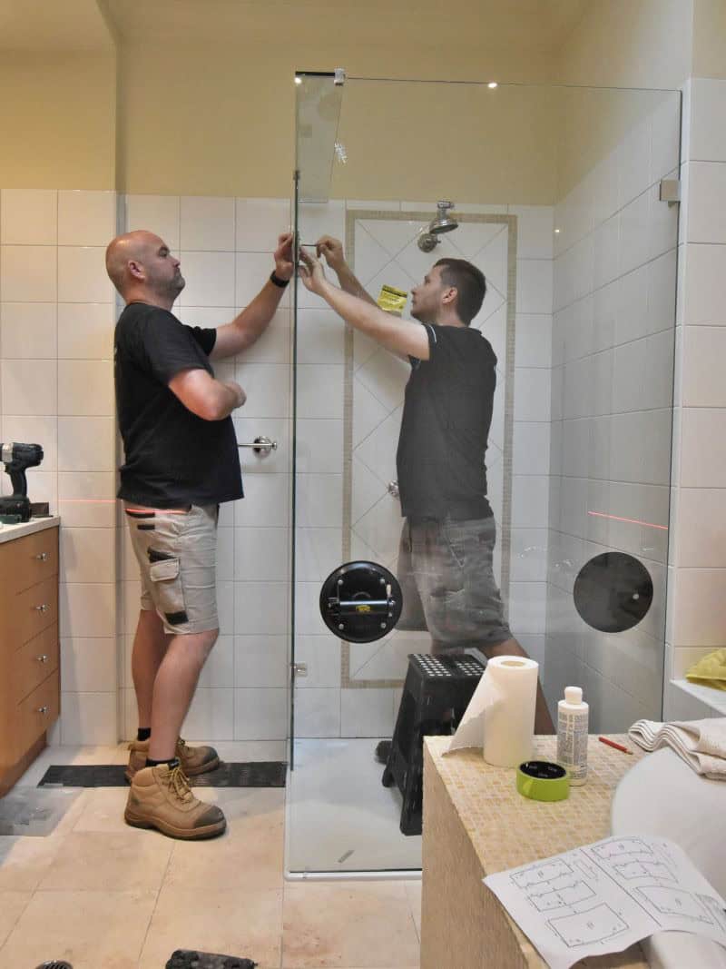 Shower screen installation in a Melbourne bathroom