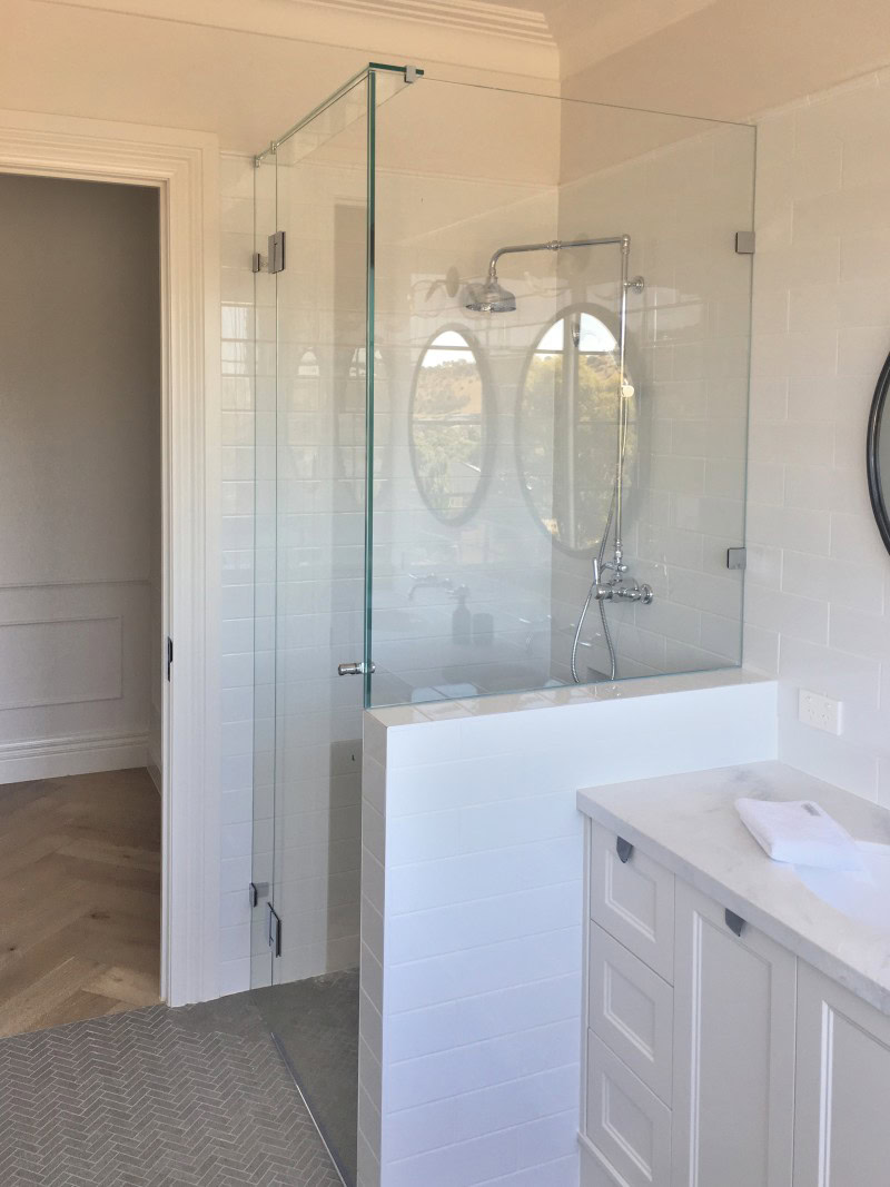 Frameless shower screen installed in South Morang bathroom renovation