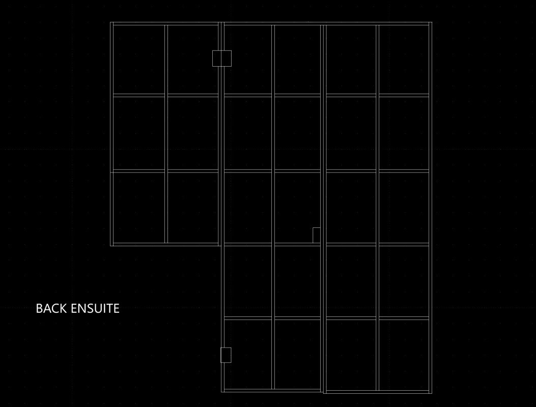 Measured drawing for the back ensuite raw brass shower screen in Point Cook