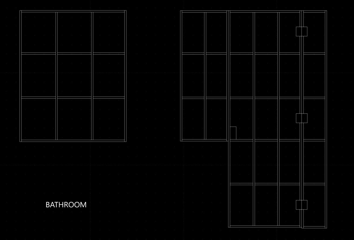 Measured drawing for the main bathroom raw brass shower enclosure in Point Cook