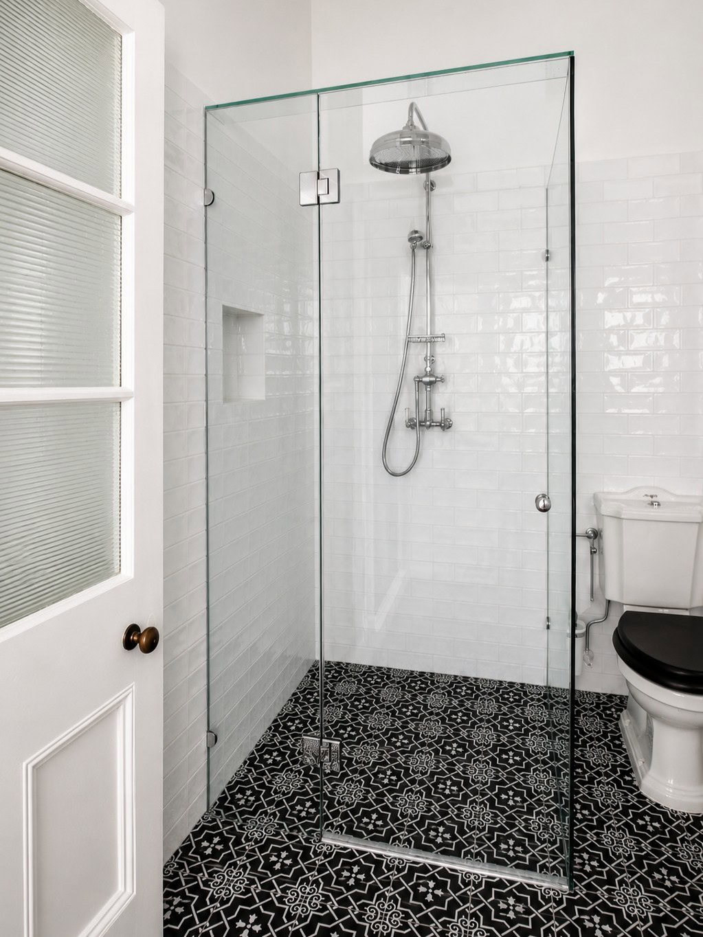 Chrome frameless bathroom shower screen installed in Kyneton