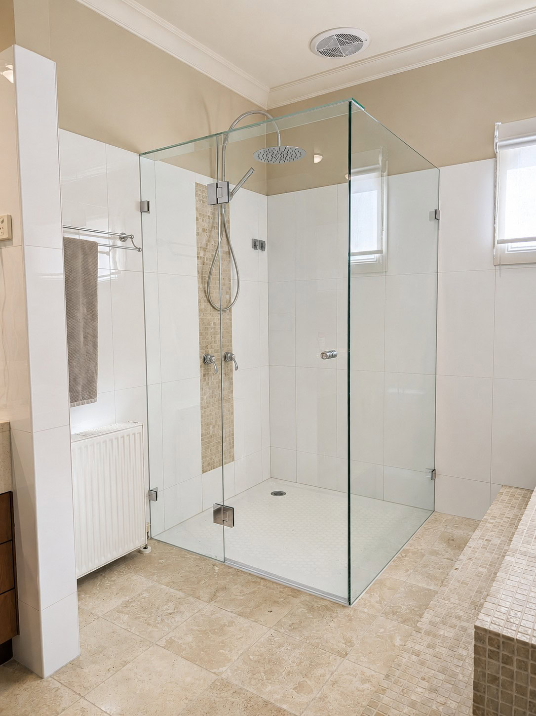 New chrome frameless shower screen installed in Avondale Heights master ensuite