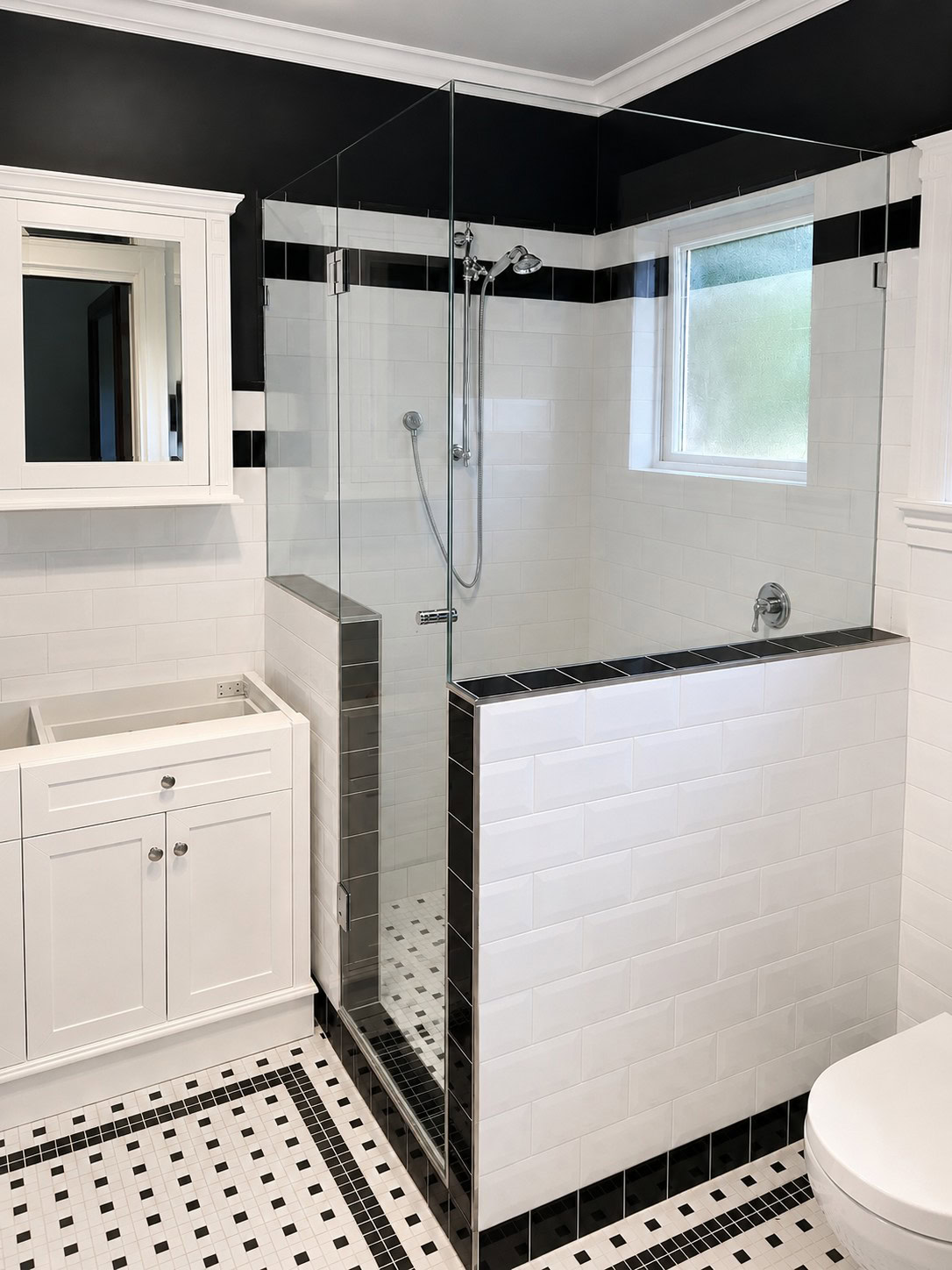 Chrome frameless shower screen installed in Werribee