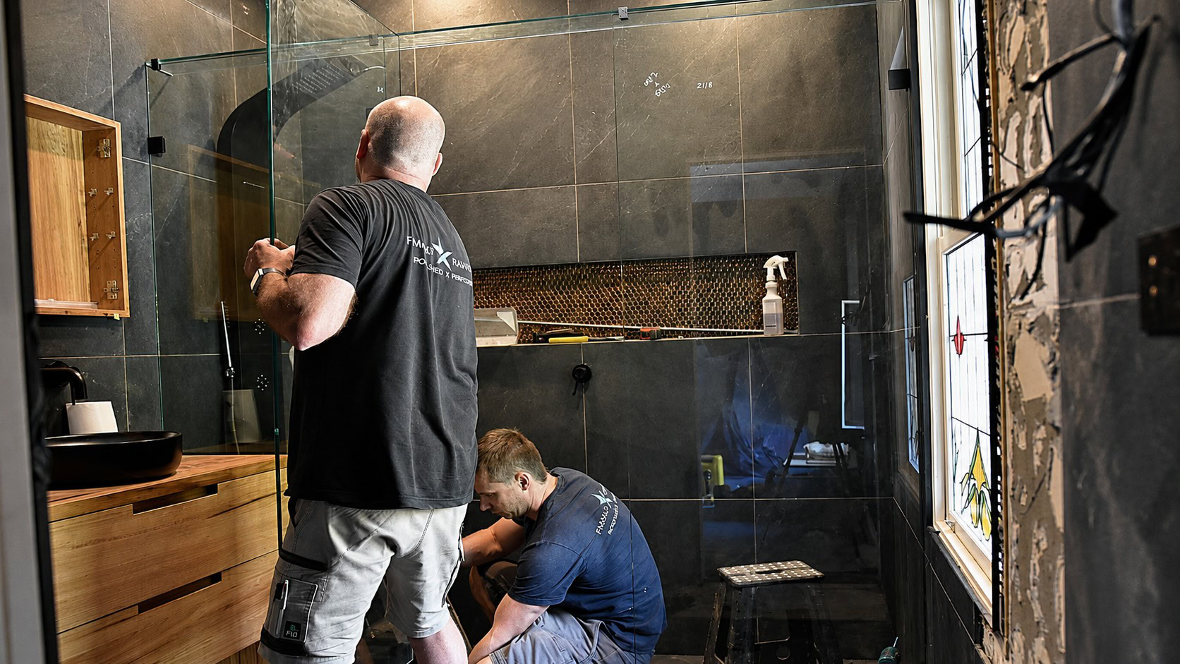 Famous Frameless shower screen installation in Melbourne bathroom