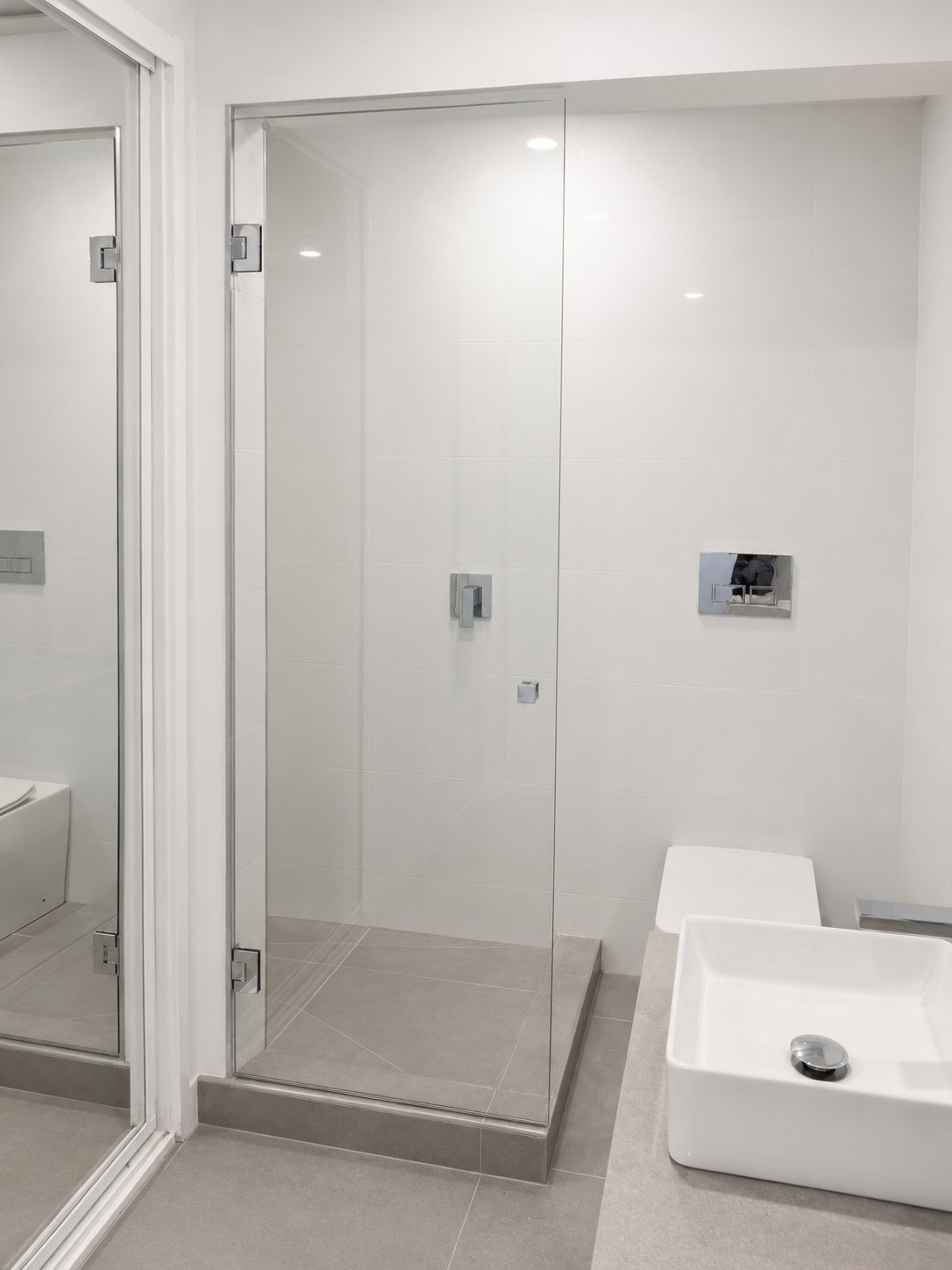 Custom shower door installed in Kealba bathroom