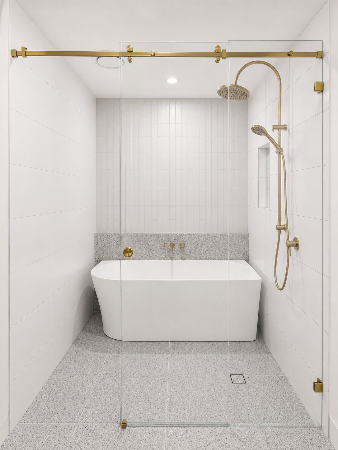 Starfire sliding shower screen installed in Bacchus Marsh bathroom